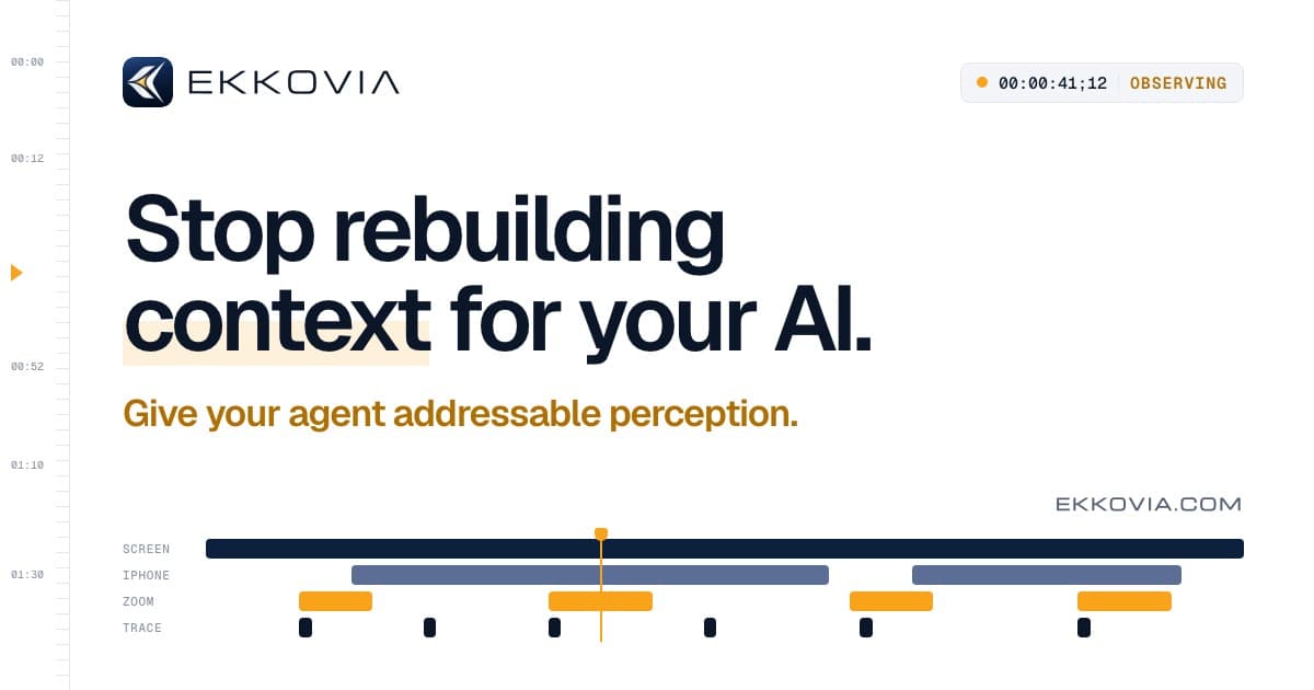 Ekkovia: stop rebuilding context for your AI